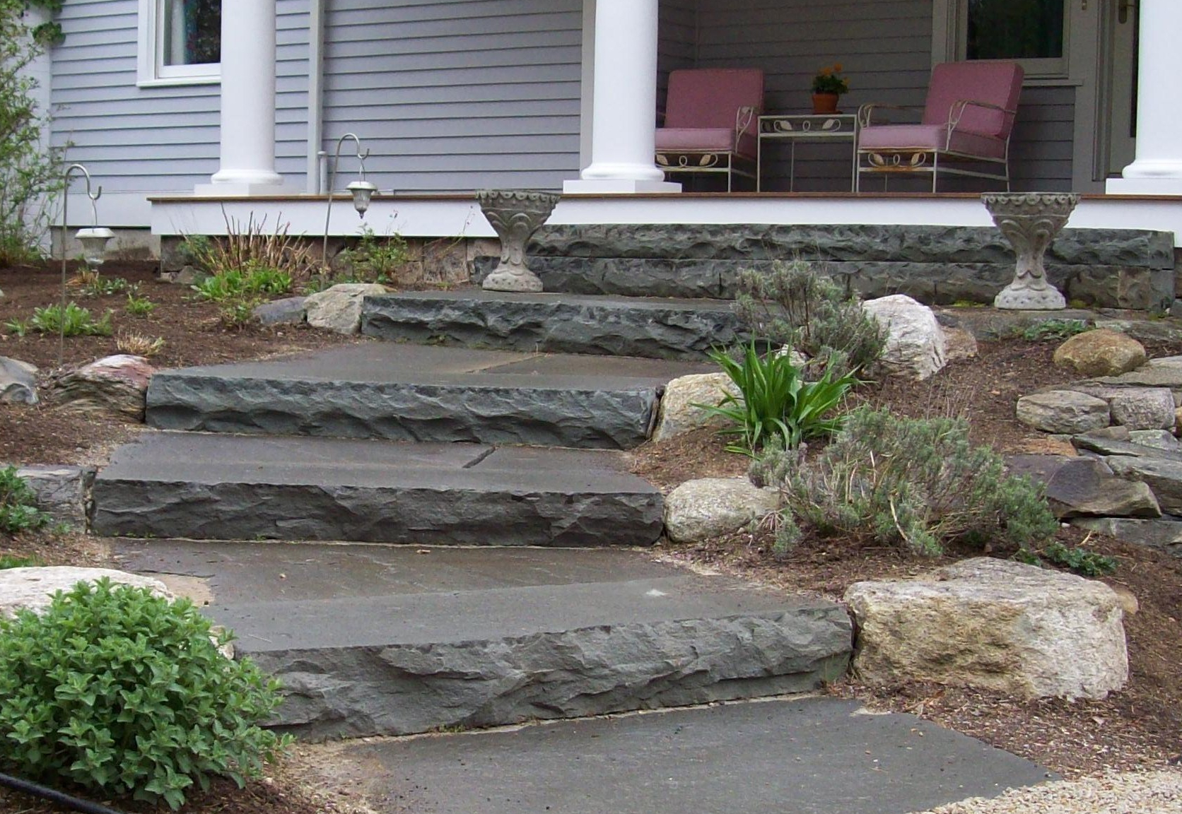 Bluestone Riser Steps Path Bluestone steps and walkway – Green Penguin Landscaping LLC